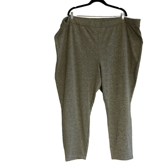 Susan Graver Weekend Women 4X Rustic Olive Heather Jersey Knit Leggings NWOT - Picture 1 of 9